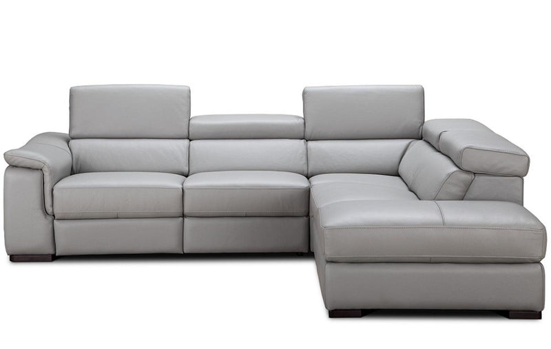 J&M Furniture Perla Right Hand Facing Chaise Sectional in Light Grey image