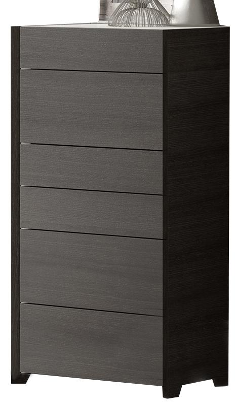 J&M Furniture Porto 6 Drawer Chest in Light Grey and Wenge image