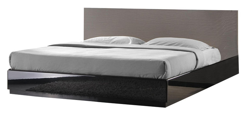 J&M Furniture Roma Queen Platform Bed in Black & Grey Lacquer image