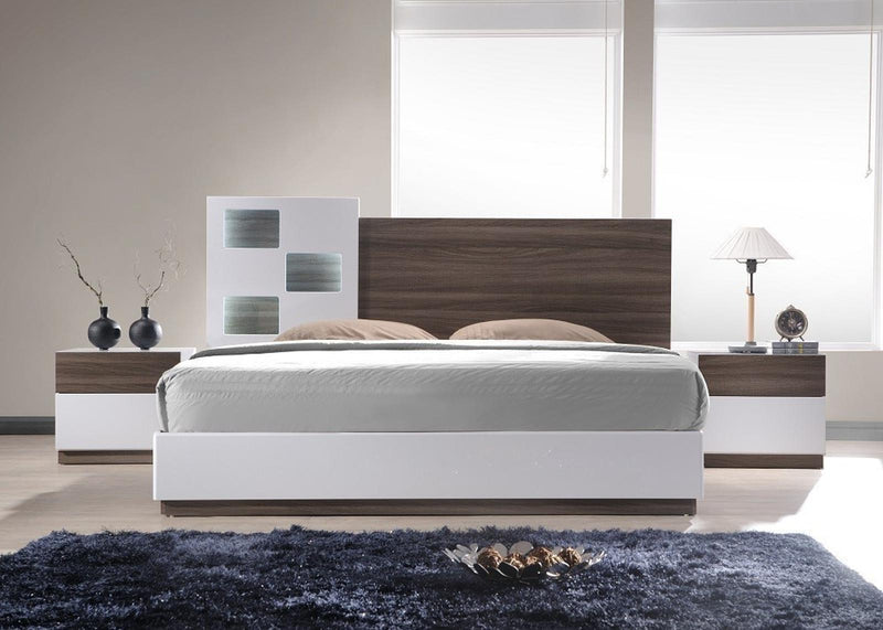 J&M Furniture Sanremo A Queen Panel Bed in Walnut Veneer image