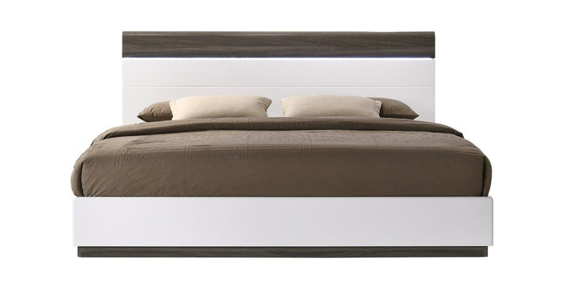 J&M Furniture Sanremo B King Panel Bed in Walnut Veneer image