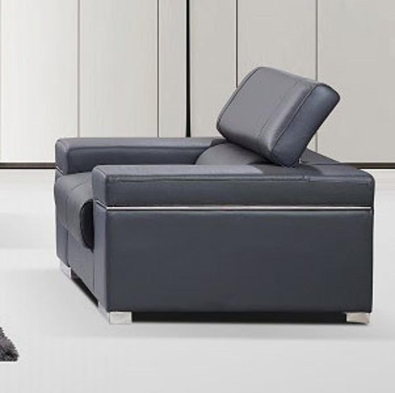 J&M Furniture Soho Chair in Grey Leather image
