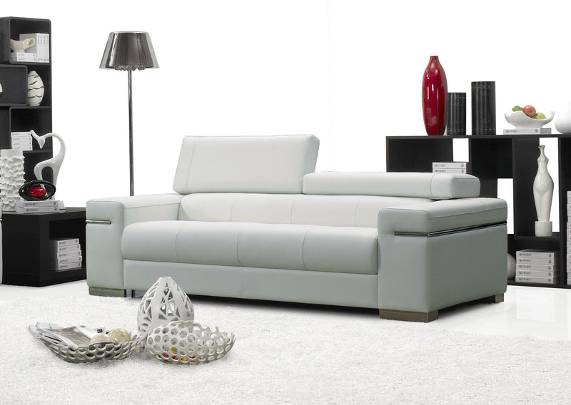 J&M Furniture Soho Leather Sofa in White image
