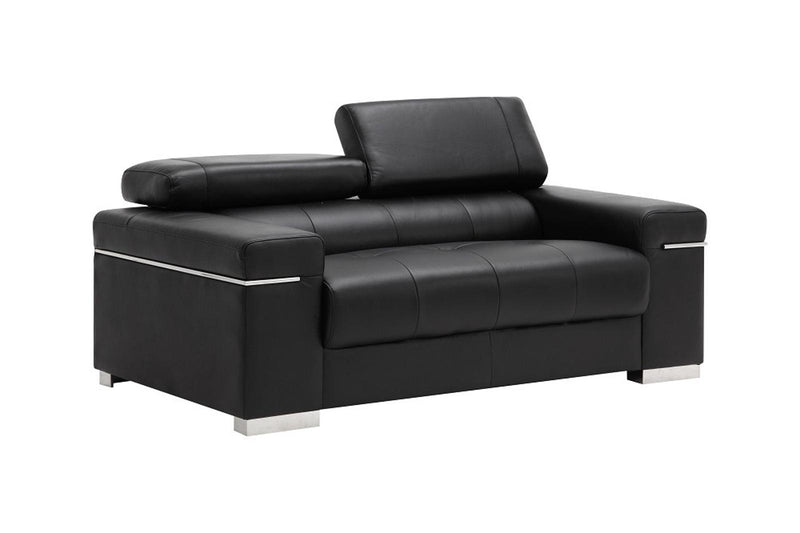 J&M Furniture Soho Loveseat in Black Leather image