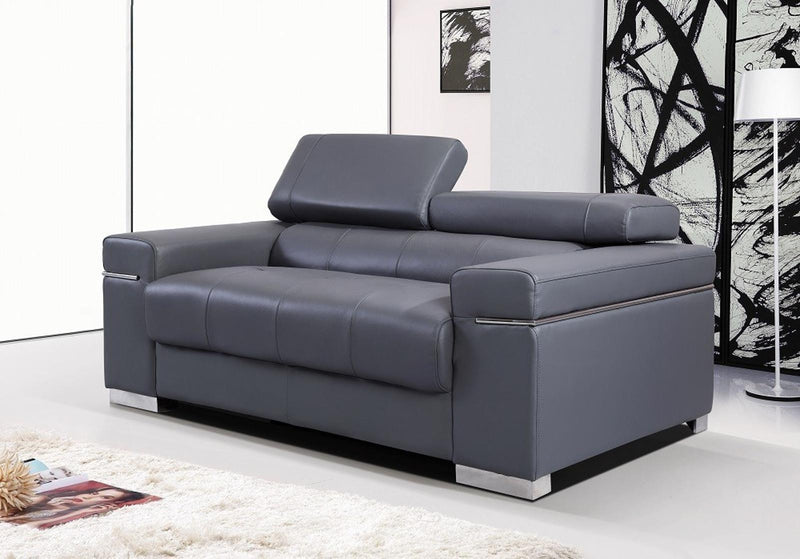 J&M Furniture Soho Loveseat in Grey Leather image