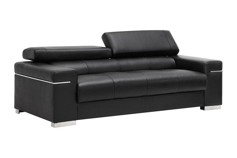 J&M Furniture Soho Sofa in Black Leather image