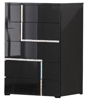 J&M Lucca 5-Drawer Chest in Black Lacquer image