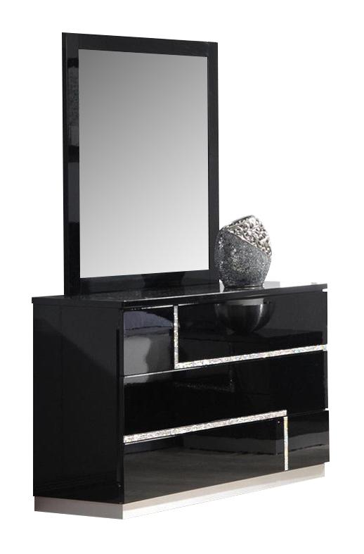 J&M Lucca Dresser and Mirror in Black Lacquer image