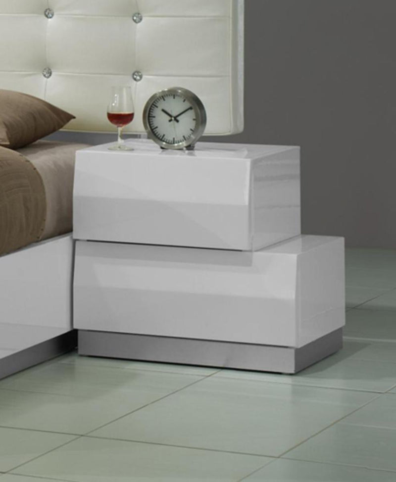 J&M Milan Nightstand Left in White Lacquer image