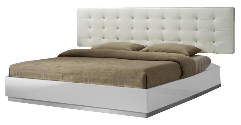 J&M Milan Queen Platform Bed in White Lacquer image