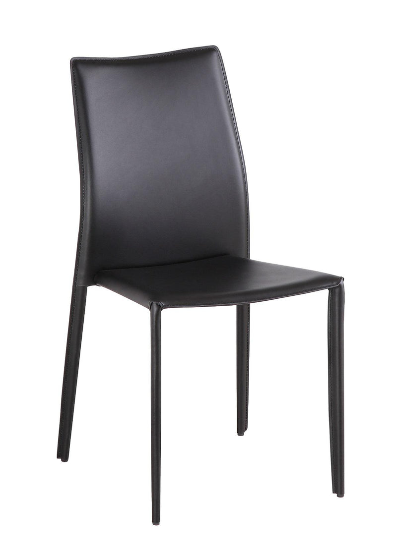 J&M Modern Dining Leather Chair in Black (Set of 4) image