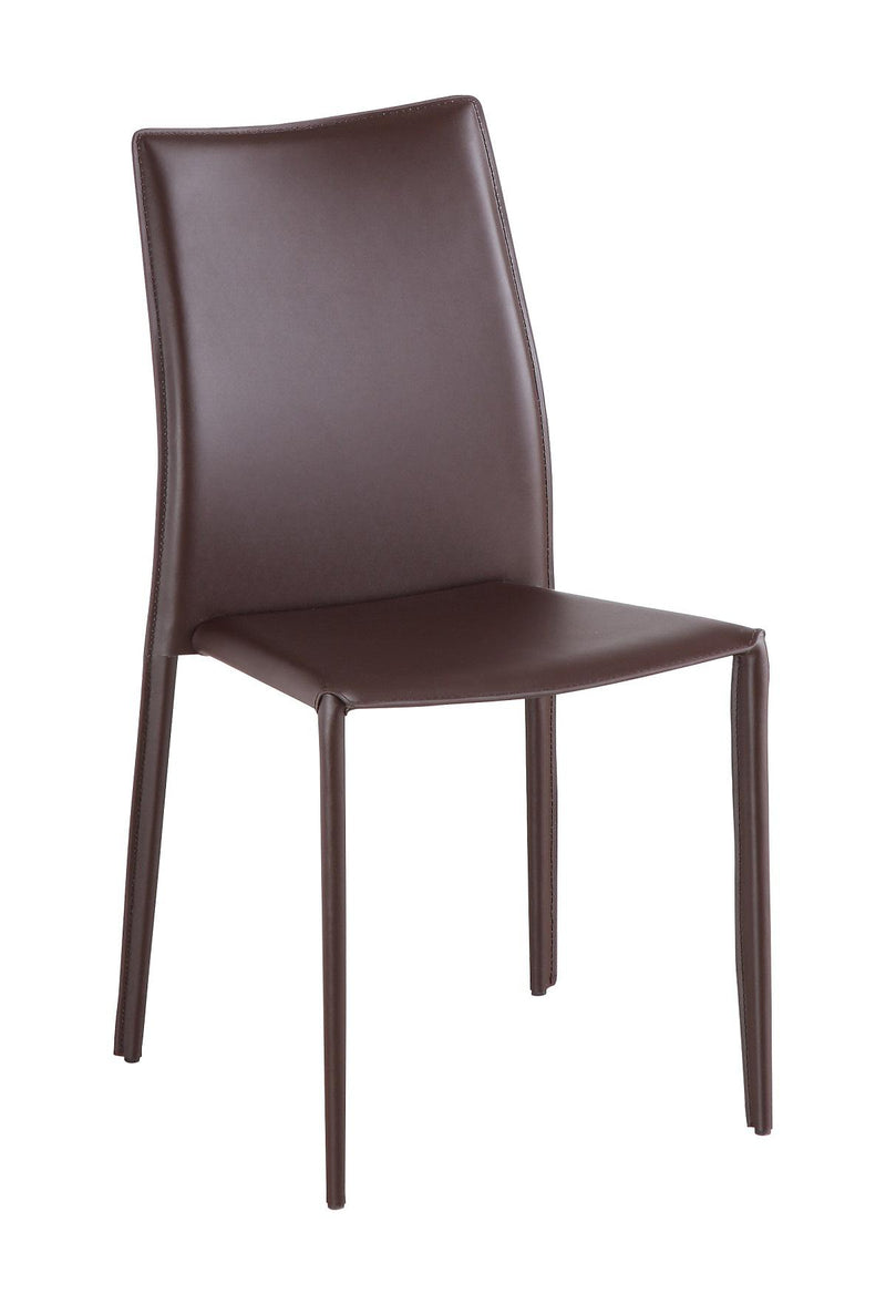 J&M Modern Dining Leather Chair in Chocolate (Set of 4) image