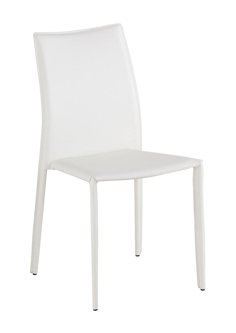 J&M Modern Dining Leather Chair in White (Set of 4) image