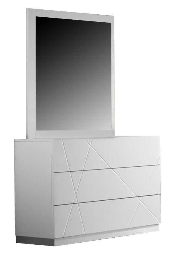 J&M Naples Dresser and Mirror in White Lacquer image