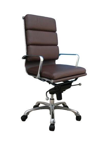 J&M Plush Brown High Back Office Chair image