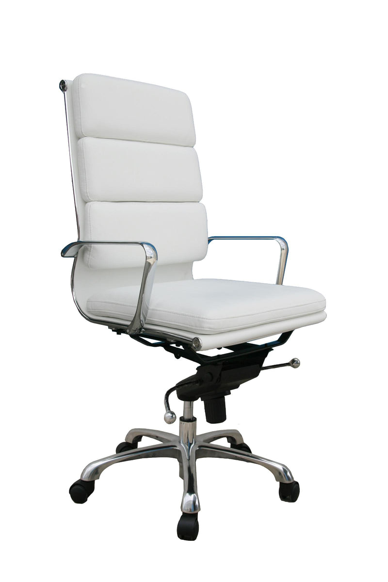 J&M Plush White High Back Office Chair image