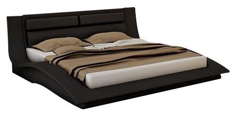 J&M Wave Queen Curve Panel Bed in Black image