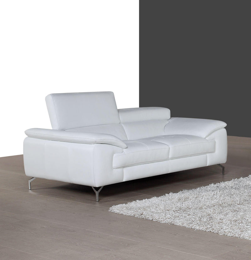 J&M Furniture A973 Italian Leather Loveseat  in White image