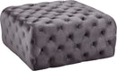 Ariel Grey Velvet Ottoman/Bench image