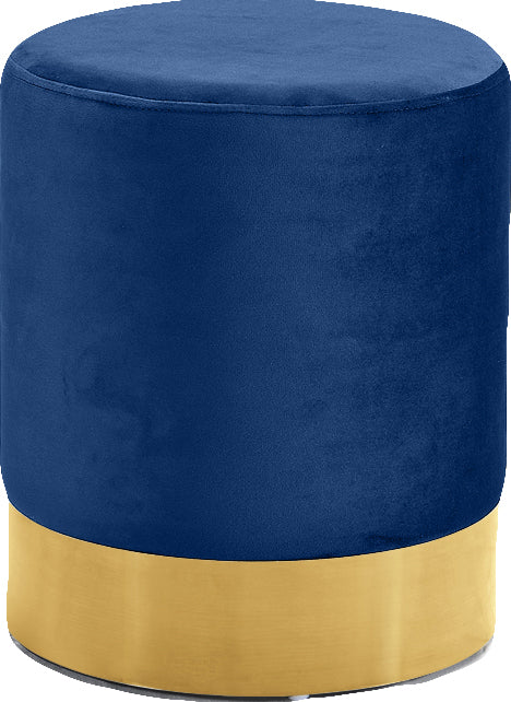 Joy Navy Velvet Ottoman/Stool image