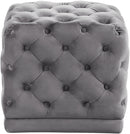 Stella Grey Velvet Ottoman/Stool image