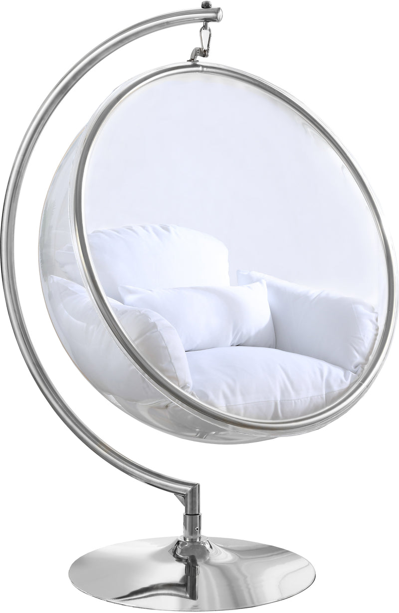 Luna White Durable Fabric Acrylic Swing Chair image