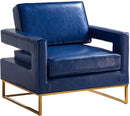 Amelia Navy Faux Leather Accent Chair image
