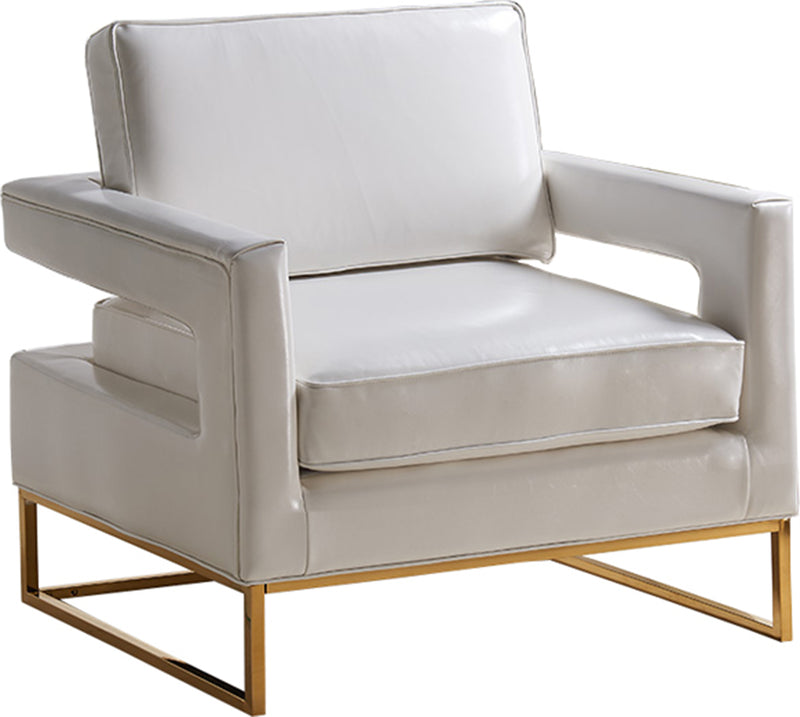 Amelia White Faux Leather Accent Chair image