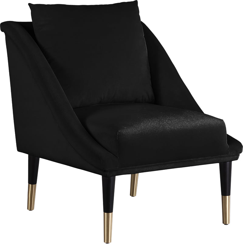 Elegante Black Velvet Accent Chair image