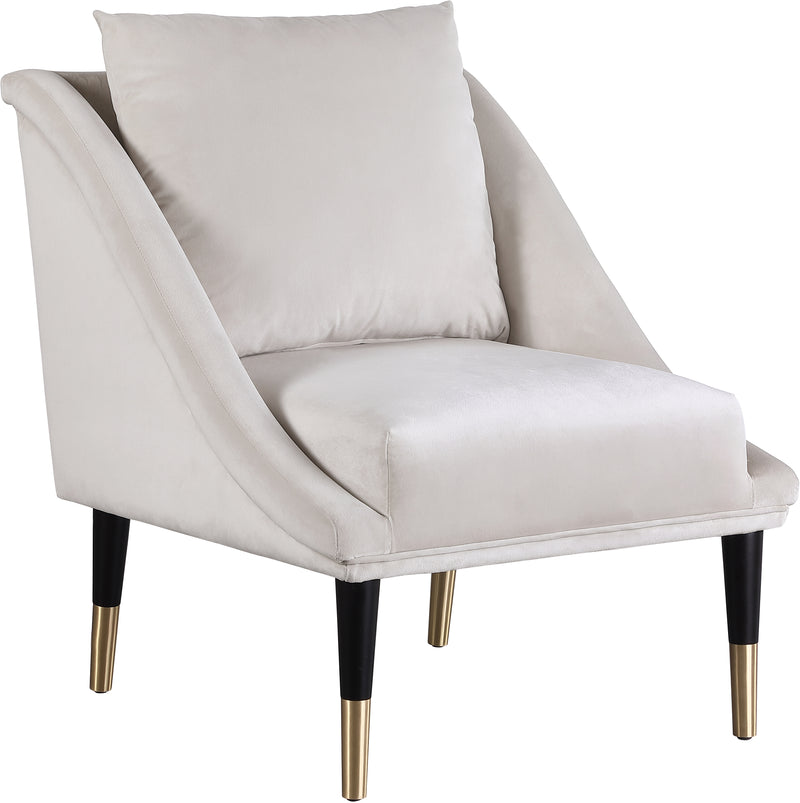 Elegante Cream Velvet Accent Chair image