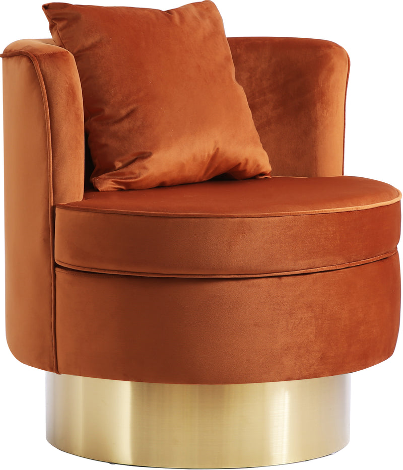 Kendra Cognac Velvet Accent Chair image