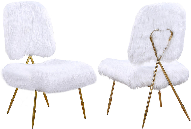 Magnolia White Faux Fur Accent Chair image