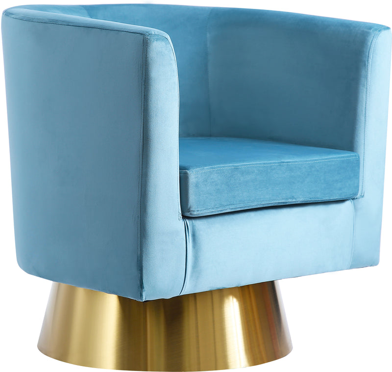 Bellagio Aqua Velvet Accent Chair image