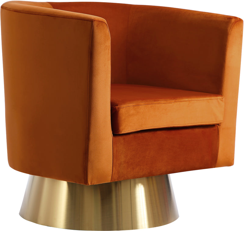 Bellagio Cognac Velvet Accent Chair image