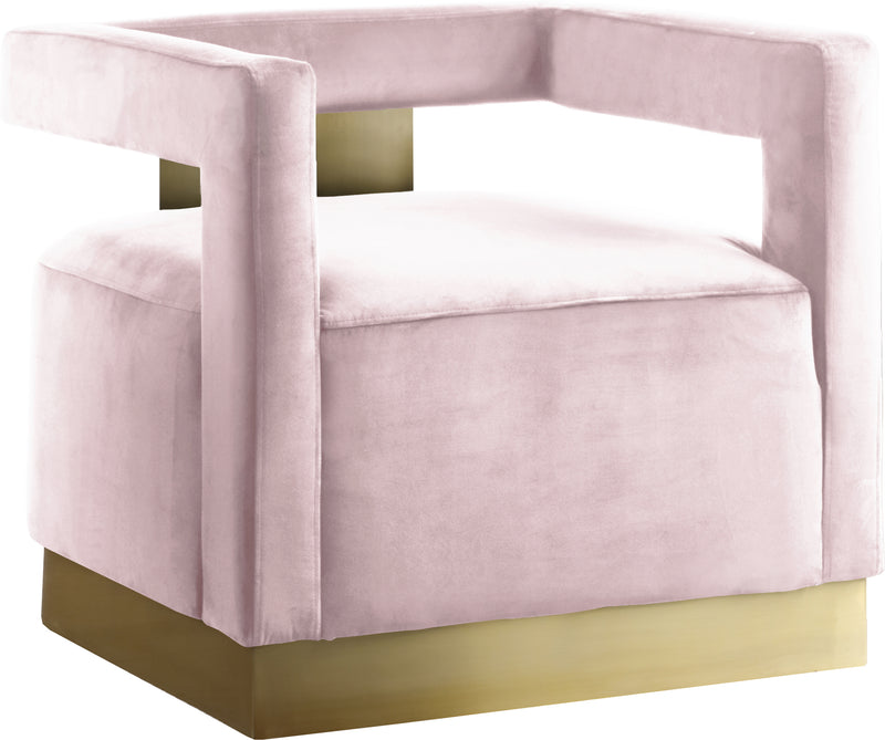 Armani Pink Velvet Accent Chair image