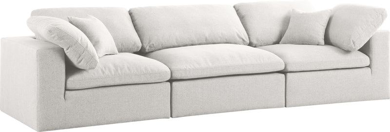 Serene Cream Linen Fabric Deluxe Cloud Modular Sofa image