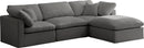 Plush Grey Velvet Standard Cloud Modular Sectional image
