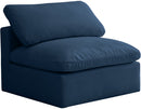 Plush Navy Velvet Standard Cloud Modular Armless Chair image
