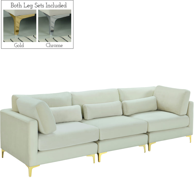 Julia Cream Velvet Modular Sofa (3 Boxes) image