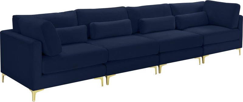 Julia Navy Velvet Modular Sofa (4 Boxes) image