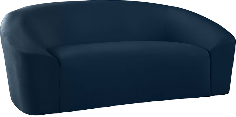 Riley Navy Velvet Loveseat image