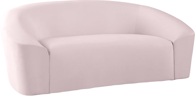 Riley Pink Velvet Loveseat image