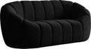 Elijah Black Velvet Loveseat image