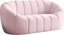 Elijah Pink Velvet Loveseat image