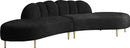 Divine Black Velvet 2pc. Sectional image