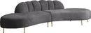 Divine Grey Velvet 2pc. Sectional image