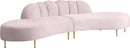 Divine Pink Velvet 2pc. Sectional image