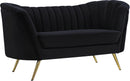 Margo Black Velvet Loveseat image