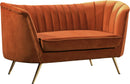 Margo Cognac Velvet Loveseat image