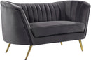 Margo Grey Velvet Loveseat image